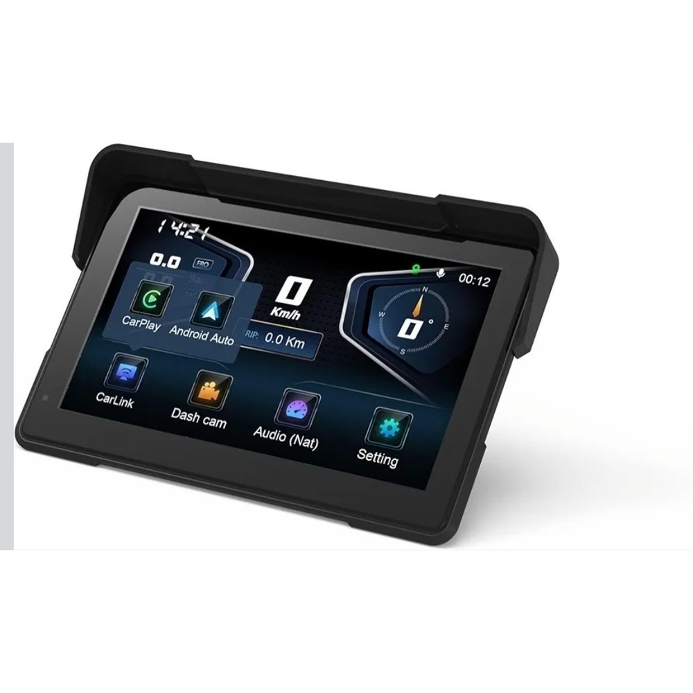 4K Dash Cam, Bluetooth Motorcycle Carplay & Android Auto 7" IP67 Display Monitor